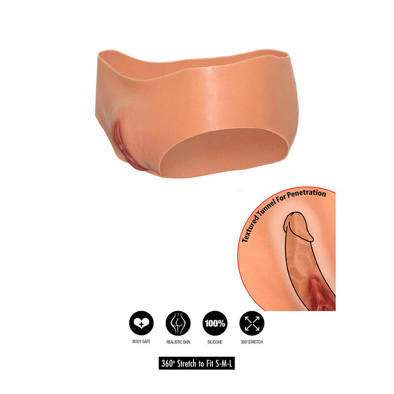 HIDDEN DESIRE - ALTER EGO OPEN VAGINA BRIEF HIGH WAISTED FLESH