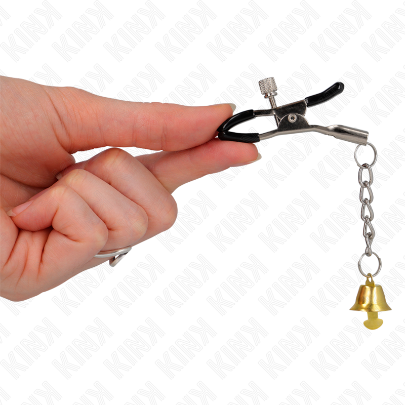 KINK - GOLD NIPPLE CLAMPS WITH BELL CHARM 6 CM