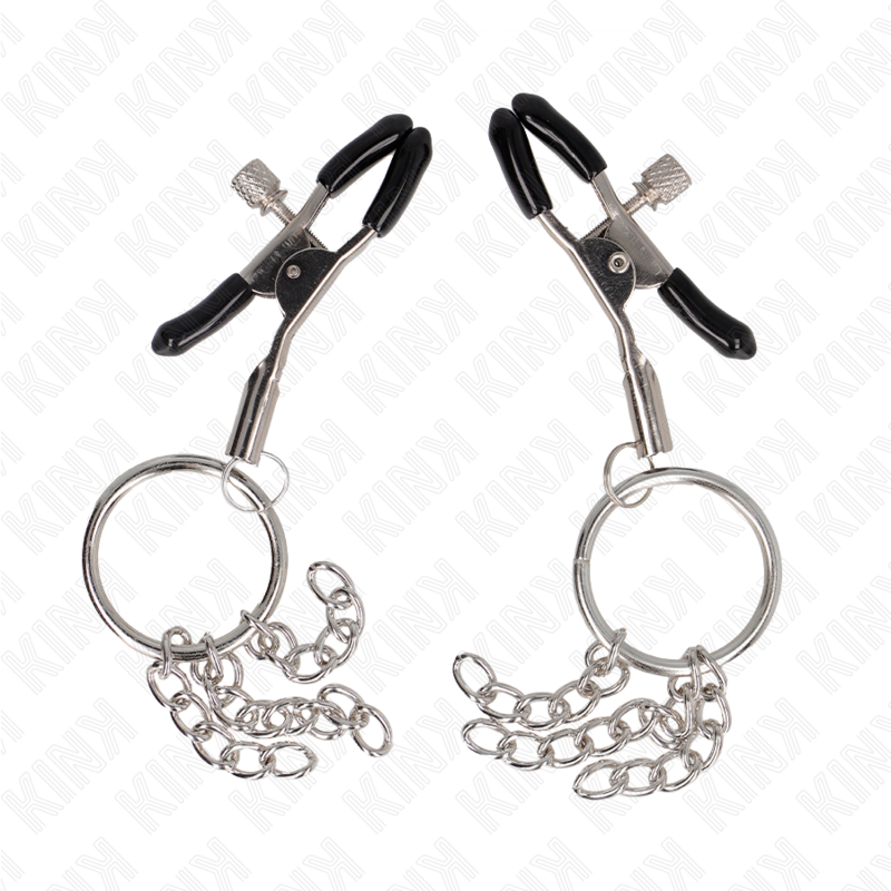KINK - O-RING NIPPLE CLAMP AND SMALL CHAIN SILVER 6 CM