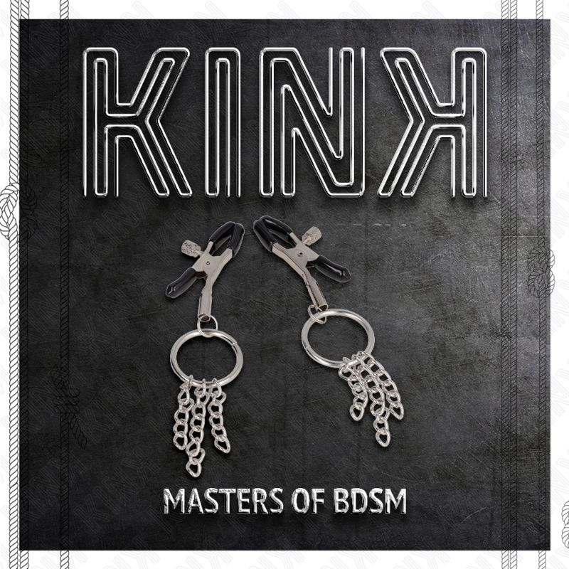 KINK - O-RING NIPPLE CLAMP AND SMALL CHAIN SILVER 6 CM