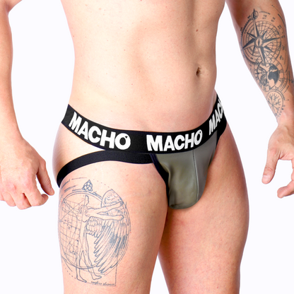 MACHO - MX27GR JOCK LEATHER GREY BEIGE M