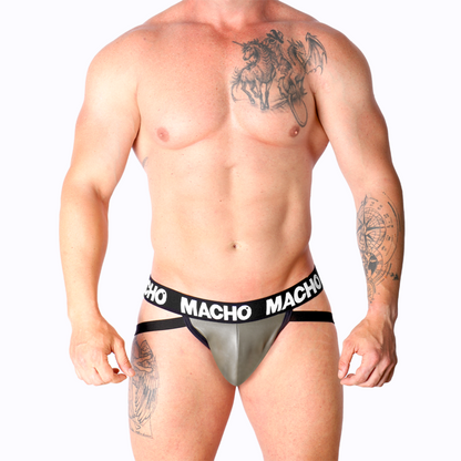 MACHO - MX27GR JOCK LEATHER GREY BEIGE M