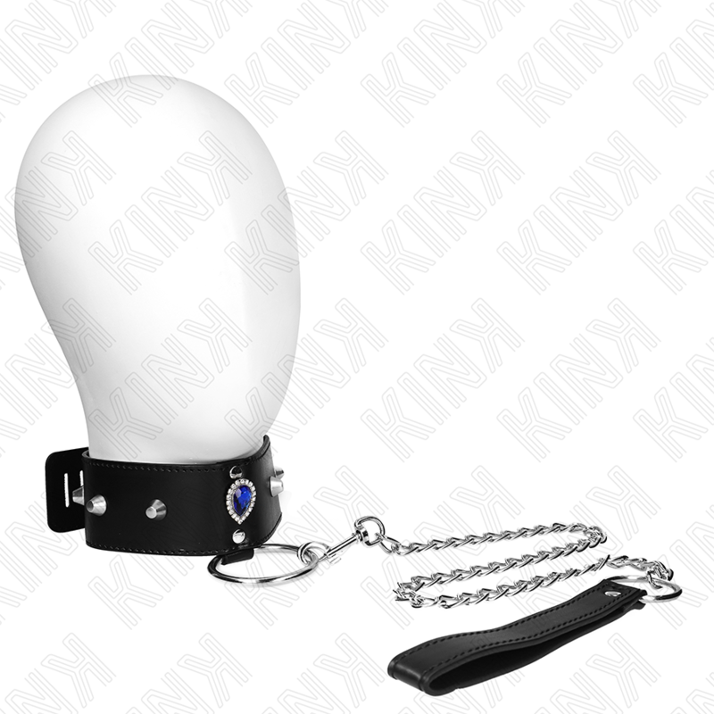 KINK - NECKLACE 65 CM WITH RIBBON WITH BLUE DIAMONDS ADJUSTABLE 36-43 CM X 5 CM
