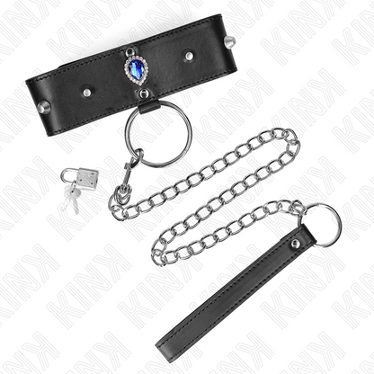 KINK - NECKLACE 65 CM WITH RIBBON WITH BLUE DIAMONDS ADJUSTABLE 36-43 CM X 5 CM