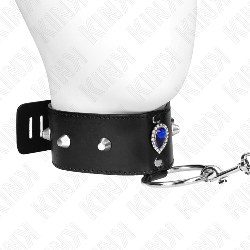 KINK - NECKLACE 65 CM WITH RIBBON WITH BLUE DIAMONDS ADJUSTABLE 36-43 CM X 5 CM