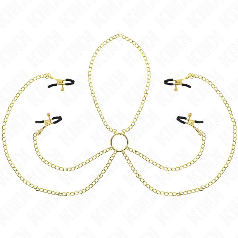 KINK - 4 Nipple and Clitoris Clamps, Adjustable, Gold
