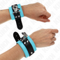 KINK - PREMIUM LOCKABLE WRIST CUFFS BLACK/BLUE ADJUSTABLE 21-28 CM X 5.5 CM