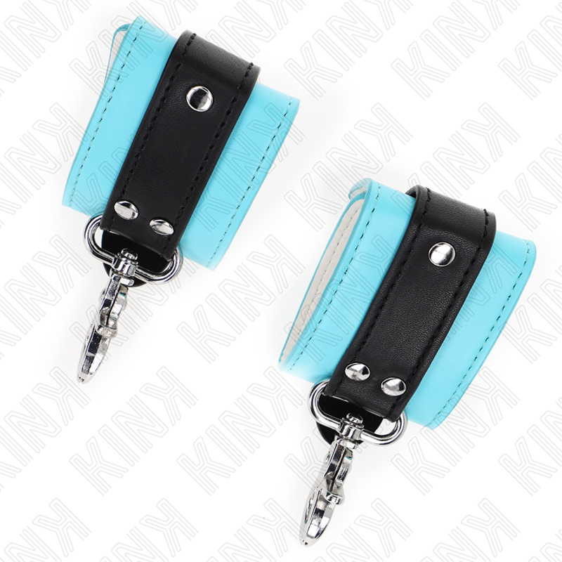 KINK - PREMIUM LOCKABLE WRIST CUFFS BLACK/BLUE ADJUSTABLE 21-28 CM X 5.5 CM