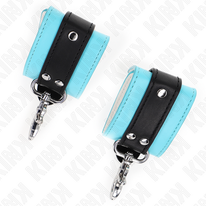 KINK - PREMIUM LOCKABLE WRIST CUFFS BLACK/BLUE ADJUSTABLE 21-28 CM X 5.5 CM