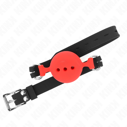 KINK - FULL SILICONE BUTT FLAP 55 x 2 CM WITH 5 CM BALL SIZE L RED ADJUSTABLE 35-51 CM
