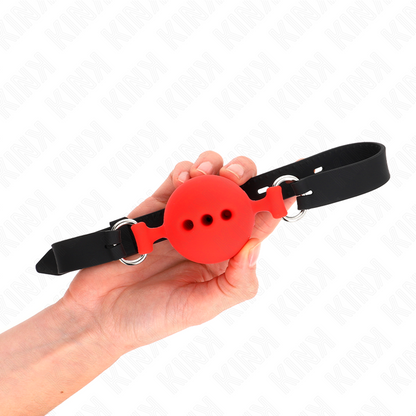KINK - FULL SILICONE BUTT FLAP 55 x 2 CM WITH 5 CM BALL SIZE L RED ADJUSTABLE 35-51 CM