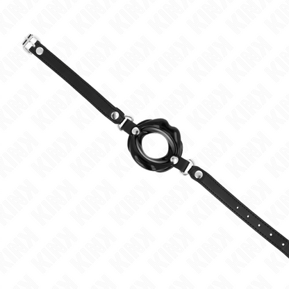 KINK - LIP 8 CM GAG WITH BLACK FAUX LEATHER STRAP 63 x 2 CM ADJUSTABLE 39-58 CM