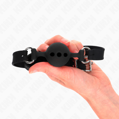KINK - FULL SILICONE FLAPS 55 x 2 CM WITH 4 CM BALL SIZE S BLACK ADJUSTABLE 35-51 CM
