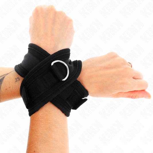 KINK - CRISS CROSS CUFFS BLACK 34 X 5.5 CM