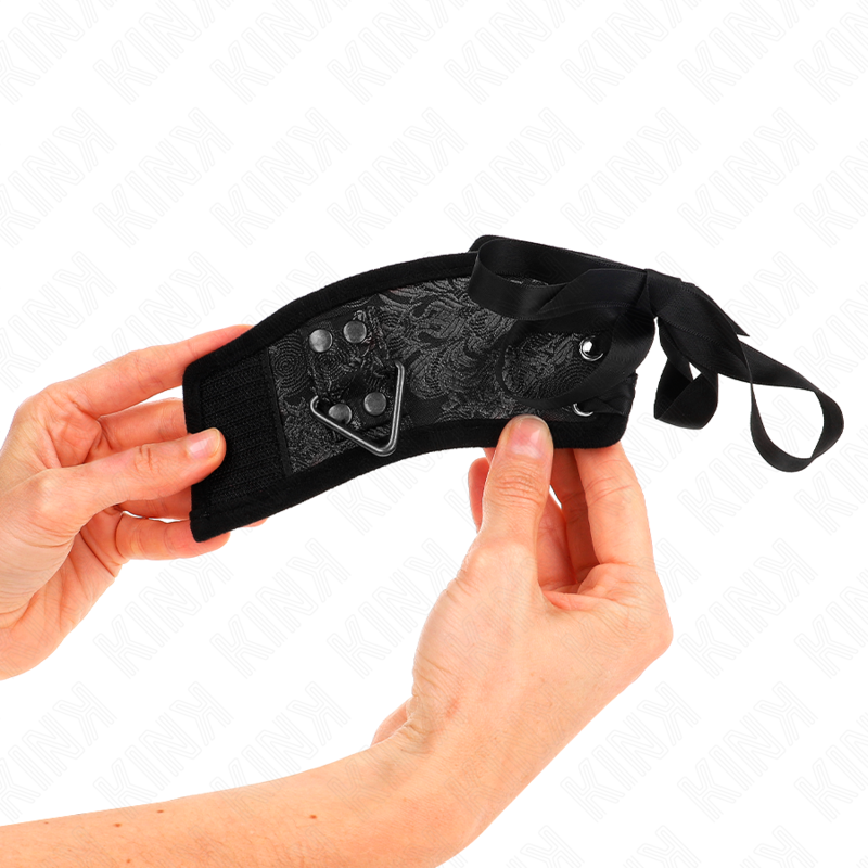 KINK - SCANDAL WRIST CUFFS BLACK LACE DETAILS 24.5 CM X 6.5 CM
