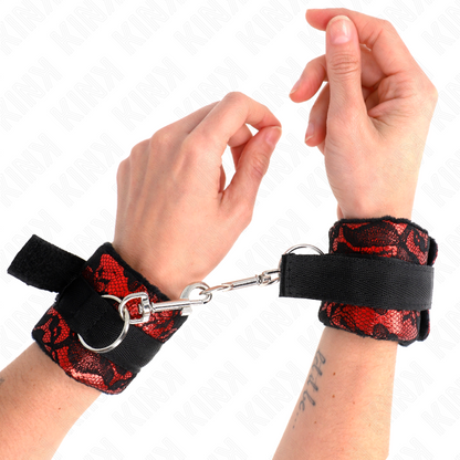 KINK - SCANDAL WRIST CUFFS RED-BLACK