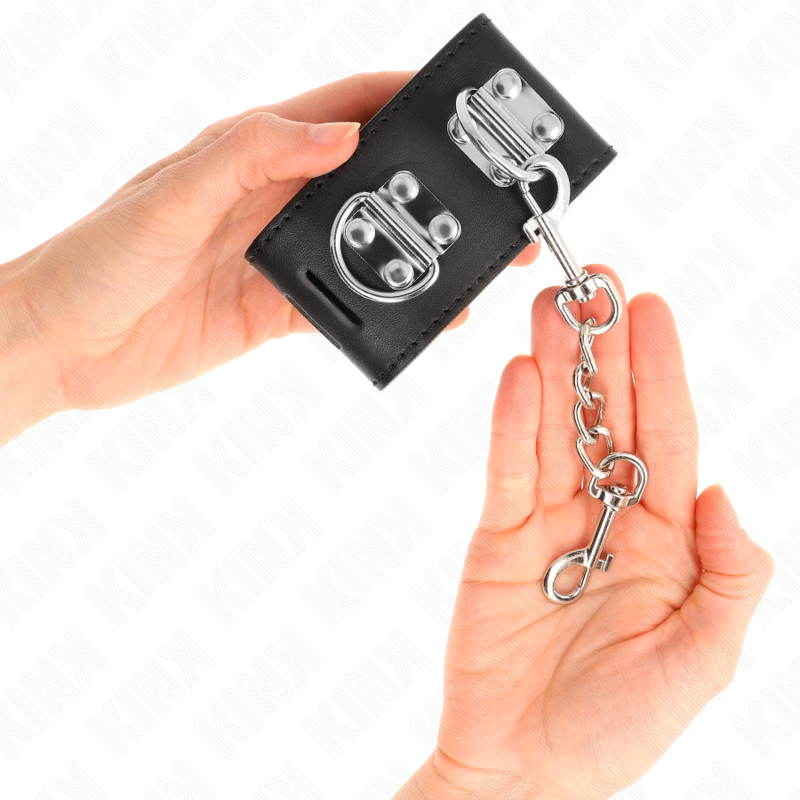 KINK - MULTI-POSITION WRIST RESTRAINTS WITH PADLOCK CLOSURE BLACK ADJUSTABLE 16-23 CM X 5.5 CM