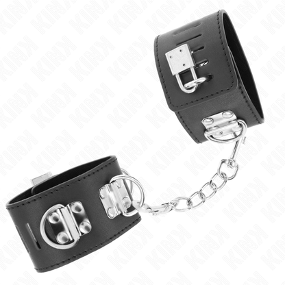 KINK - MULTI-POSITION WRIST RESTRAINTS WITH PADLOCK CLOSURE BLACK ADJUSTABLE 16-23 CM X 5.5 CM