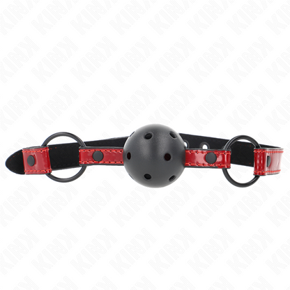 KINK - SHINY FAUX LEATHER BALL 4.5 CM Gag 63.5 X 2 CM ADJUSTABLE 41 X 59 CM