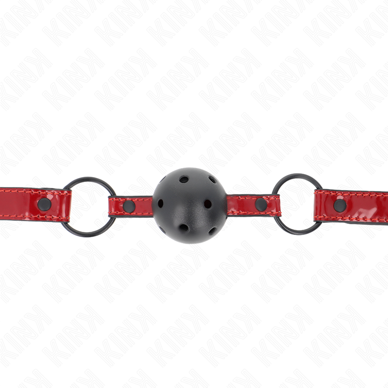KINK - SHINY FAUX LEATHER BALL 4.5 CM Gag 63.5 X 2 CM ADJUSTABLE 41 X 59 CM