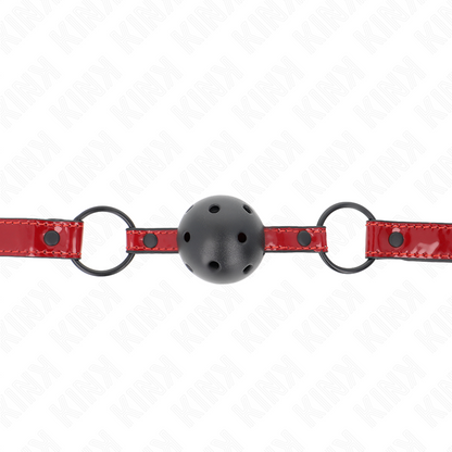KINK - SHINY FAUX LEATHER BALL 4.5 CM Gag 63.5 X 2 CM ADJUSTABLE 41 X 59 CM