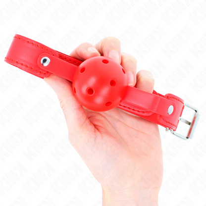 KINK - RED BREATHABLE BALL 4.5 CM Gag 65 x 2.5 CM
