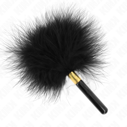 KINK - BLACK & GOLD METAL TICKLE FEATHERS 18 CM