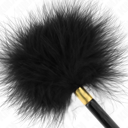 KINK - BLACK & GOLD METAL TICKLE FEATHERS 18 CM