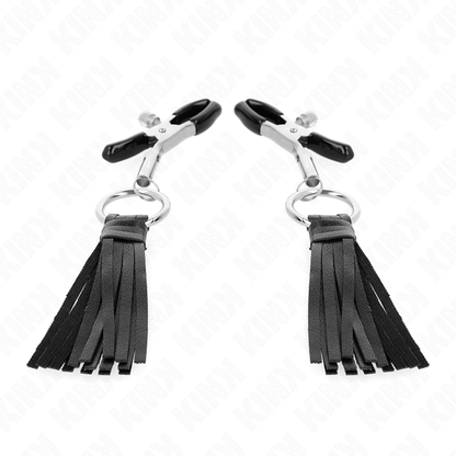 KINK - FAUX LEATHER TASSEL NIPPLE CLAMPS 6 CM