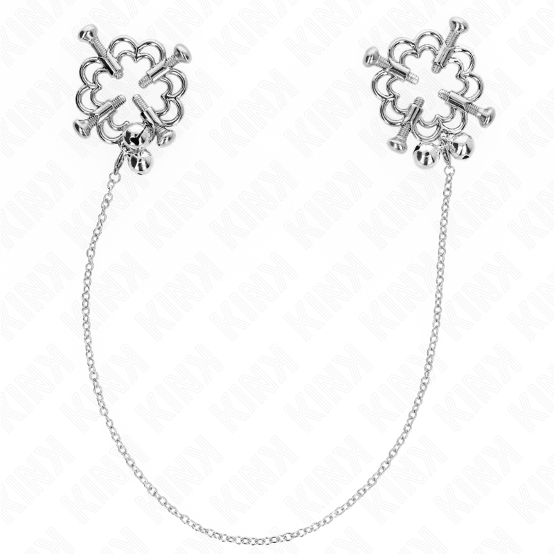 KINK - METALLIC FLOWER NIPPLE CLAMPS WITH CHAIN