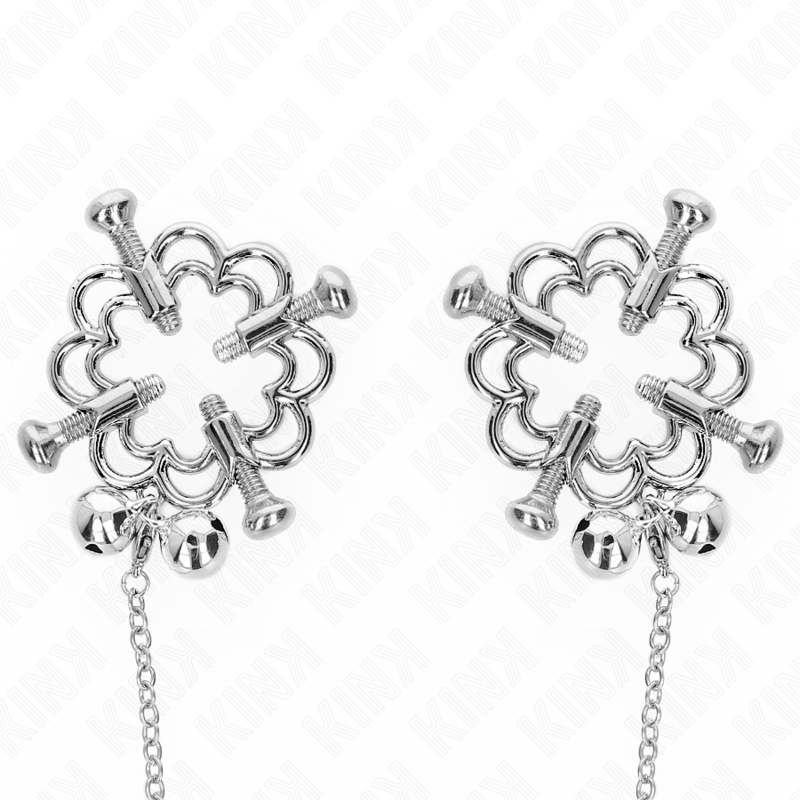 KINK - METALLIC FLOWER NIPPLE CLAMPS WITH CHAIN