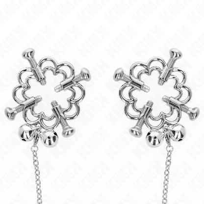 KINK - METALLIC FLOWER NIPPLE CLAMPS WITH CHAIN