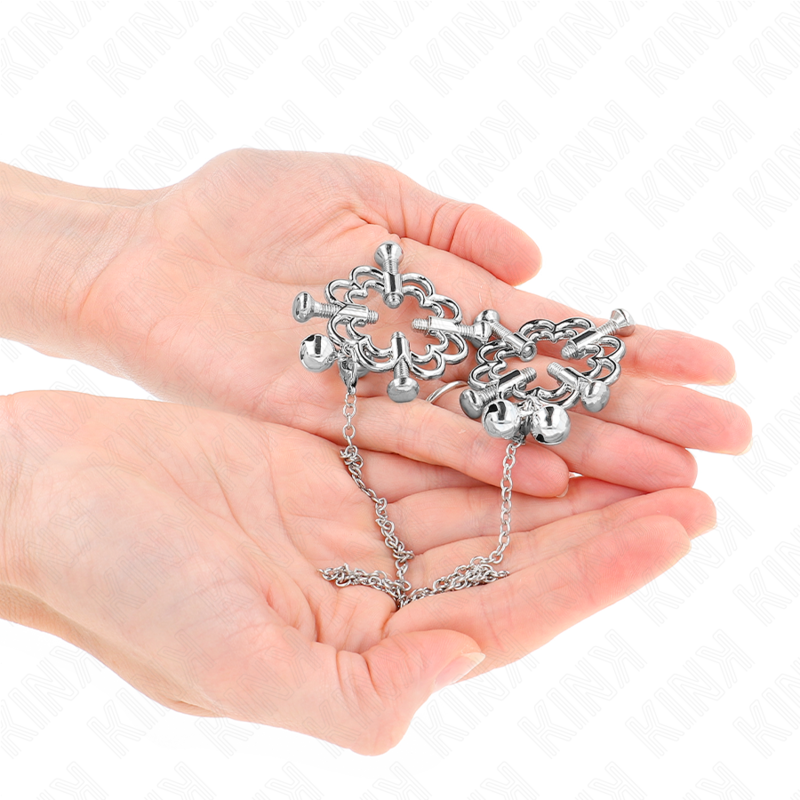 KINK - METALLIC FLOWER NIPPLE CLAMPS WITH CHAIN