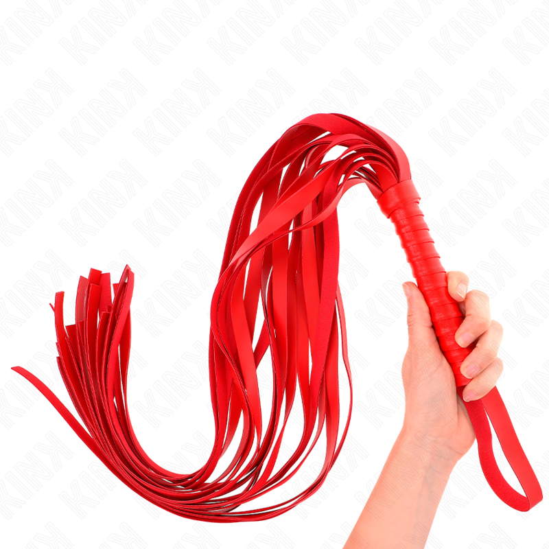 KINK - RED WHIP WITH SHORT HANDLE AND LONG TAIL 70 CM