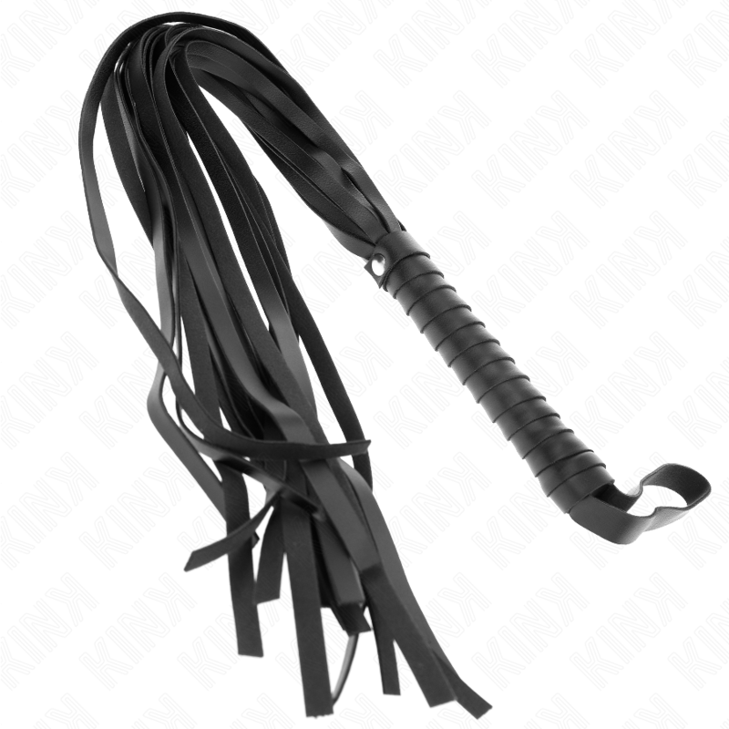 KINK - BLACK WHIP WITH SHORT HANDLE AND LONG TAIL 70 CM