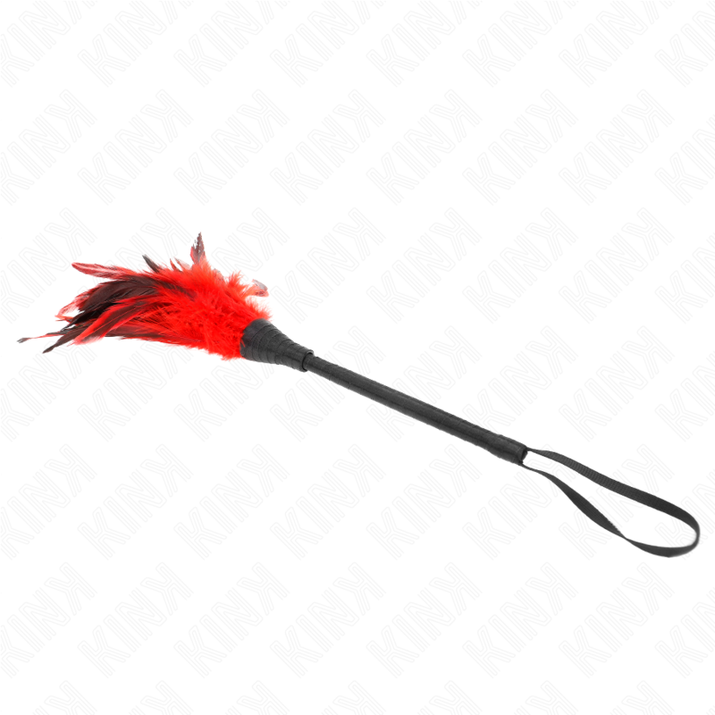 KINK - RED MAIDS HORN FORM TICKLE CHICKEN FEATHERS 36 CM