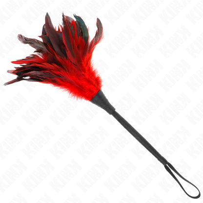 KINK - RED MAIDS HORN FORM TICKLE CHICKEN FEATHERS 36 CM