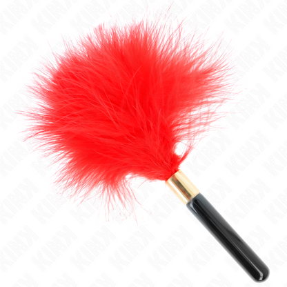 KINK - RED-GOLD METALLIC TICKLE FEATHERS 18 CM