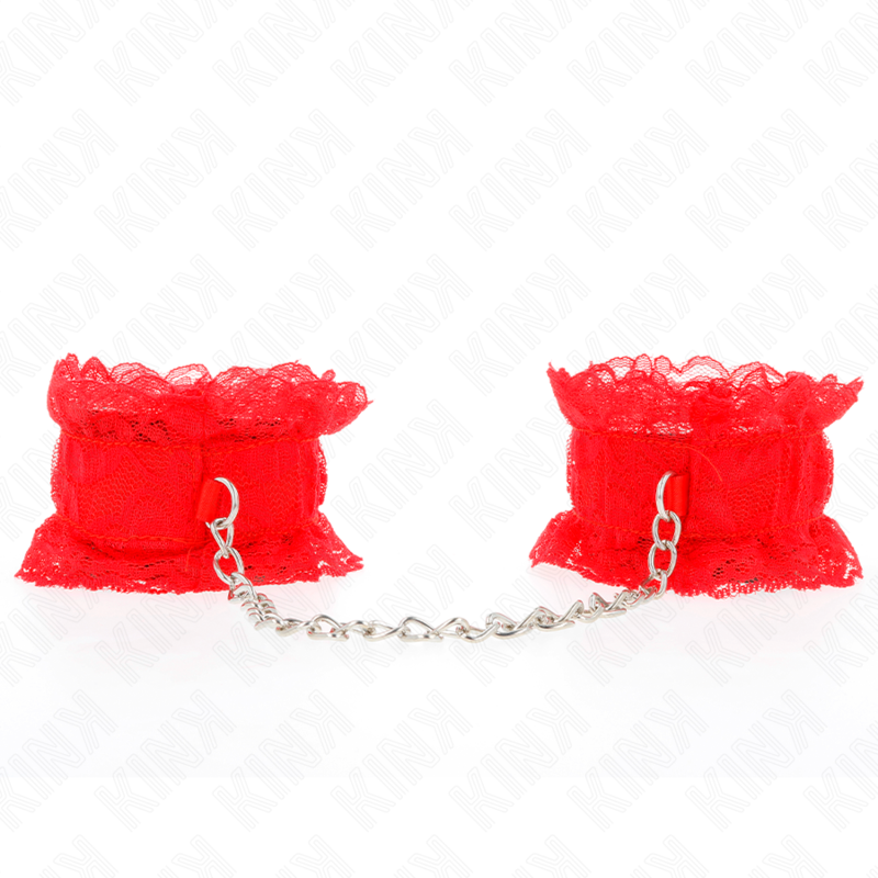 KINK - ELASTIC LACE WRIST RESTRAINTS RED