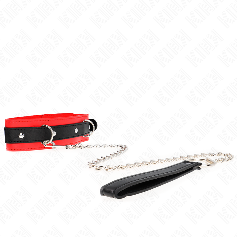KINK - BASIC COLLAR WITH LEASH 65 CM MODEL 3 RED 53 X 5 CM