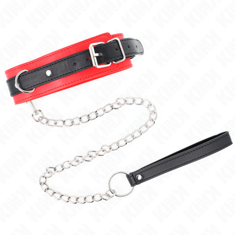 KINK - BASIC COLLAR WITH LEASH 65 CM MODEL 3 RED 53 X 5 CM