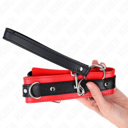 KINK - BASIC COLLAR WITH LEASH 65 CM MODEL 3 RED 53 X 5 CM