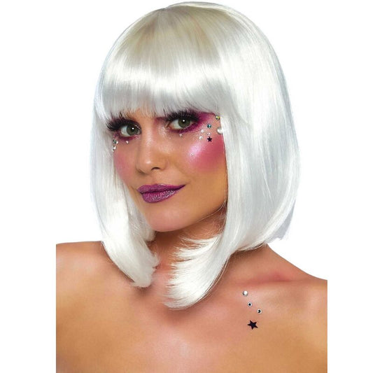 LEG AVENUE - GLOW-IN-THE-DARK BOB WIG, WHITE