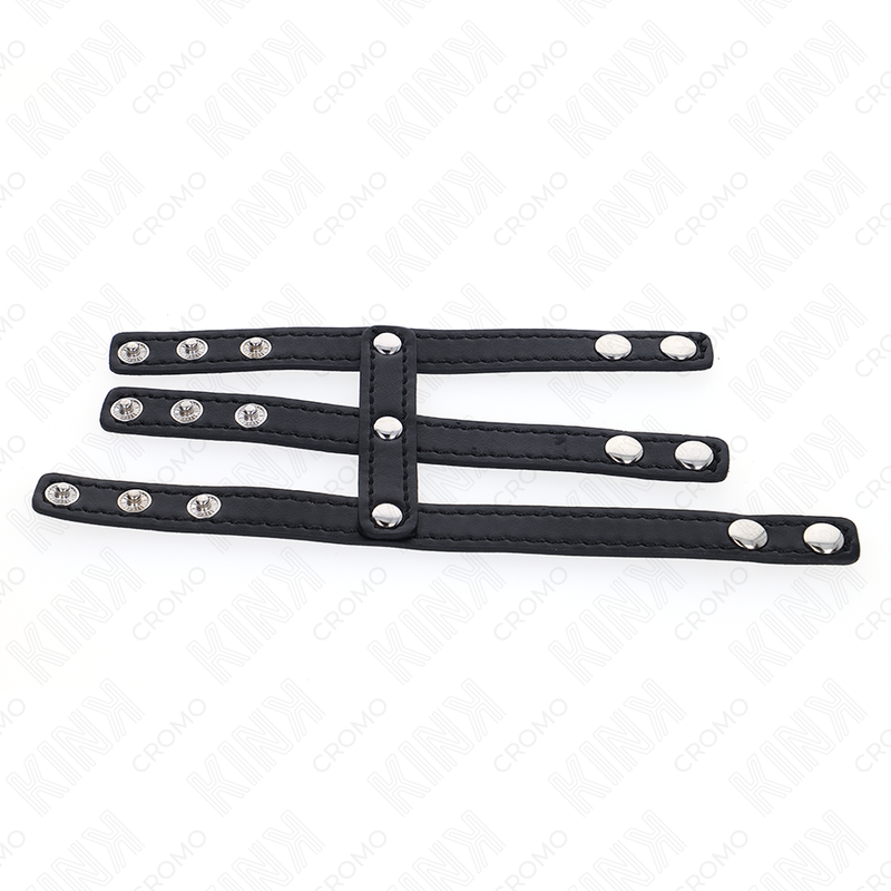 KINK - TRIPLE LEATHER COCK RING WITH SNAP FASTENER