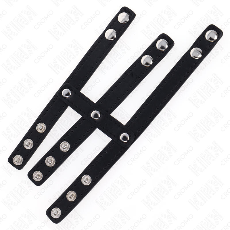 KINK - TRIPLE LEATHER COCK RING WITH SNAP FASTENER