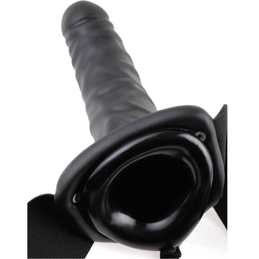 FETISH FANTASY SERIES - 7.5 INCH HOLLOW STRAP-ON BLACK