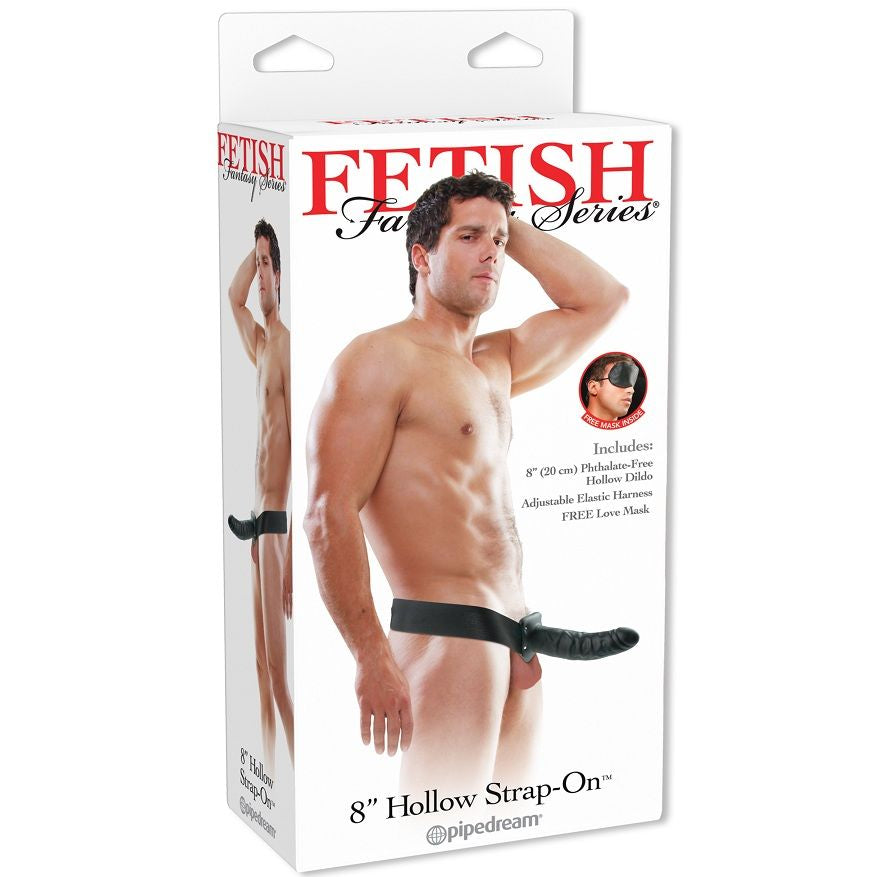 FETISH FANTASY SERIES - 7.5 INCH HOLLOW STRAP-ON BLACK