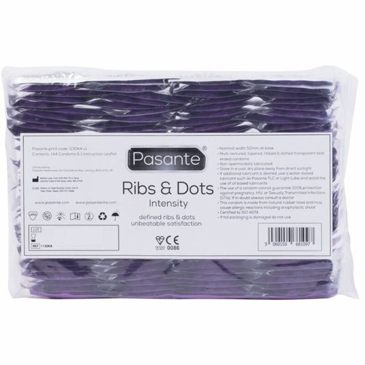 PASANTE - RIBS & DOTS INTENSITY KONDOME 144 EINHEITEN