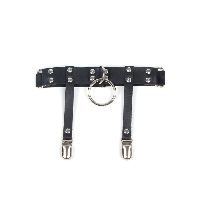 SUBBLIME - 953744 ADJUSTABLE PUNK LEATHER HARNESS STOCKINGS BLACK ONE SIZE