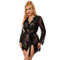 SUBBLIME - 953751 LACE NIGHTDRESS + THONG BLACK S/M